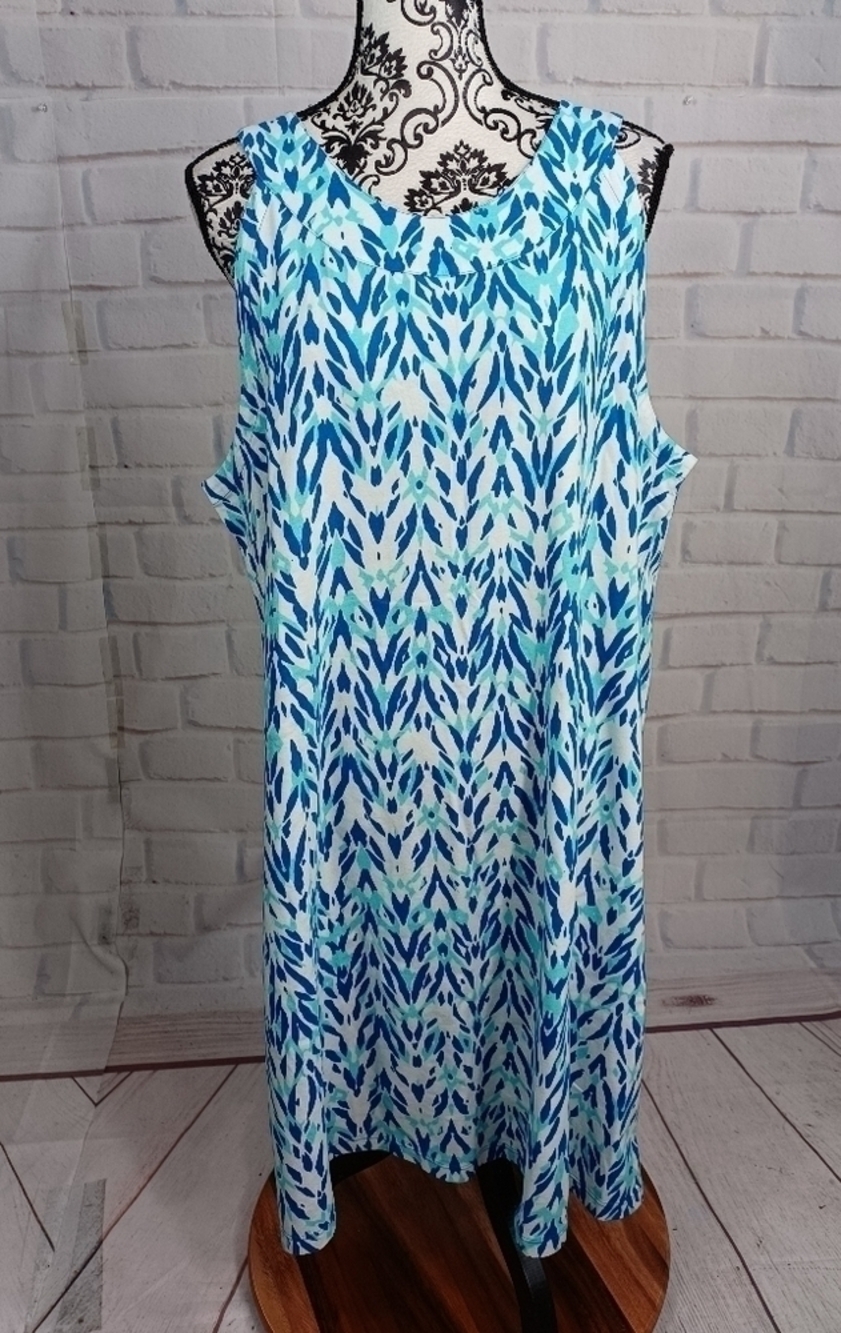 Natural women's sleeveless stretch knit geometric print dress size xxl NWT B32